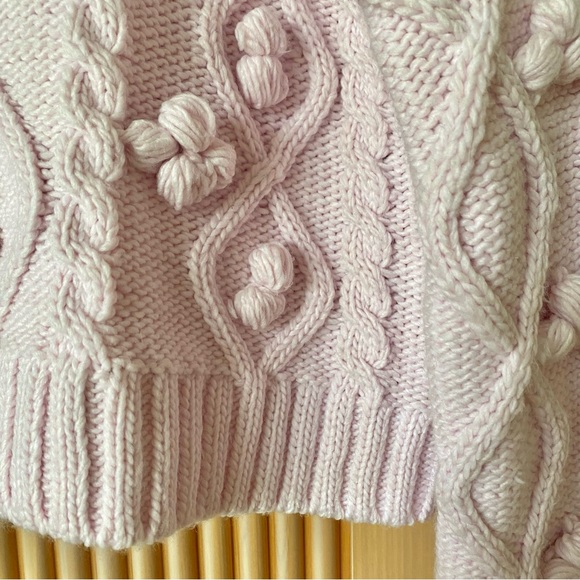 Zara chunky cable knit turtleneck sweater pink - Picture 6 of 6